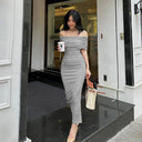 Chic Off-Shoulder Wrap Dress for Women