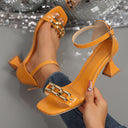 Ladies' Elegant High Heel Sandals with Fashionable Chain Detail Heidi-Mode
