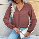 Chic Blouse with Lace Accents and Unique Design