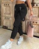 Chic Women's Cargo Pants with Pockets & Belt