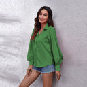Chic Women's Balloon Sleeve Blouse in Quality Fabric