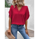 Lace-Trimmed Women's Blouse for Chic Style