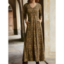 Stylish Women's Maxi Dress with Pockets and Patterns