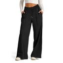 Chic Women's Loose Fit Leisure Pants with Elastic Waist and Handy Pockets