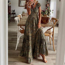Bohemian Maxi Dress with Flared Hem