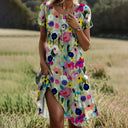 Floral Maxi Dress with Stylish Leg Slit