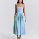 Women's High Neck Flared Skirt Evening Dress