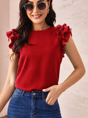 Chic Ruffle Detail Women's Blouse