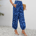 Modern Leopard Print Aladin Trousers with Elastic Waist
