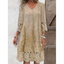 Chic Lace Dress with Artistic Embroidery