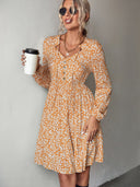Floral Mini Dress with Ruffle Accents