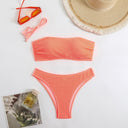 Chic Women's Bandeau Bikini Set with Classic Design