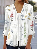 Floral Ruffle Women's Blouse - Chic Style