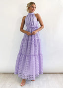 Chic Women's High Neck Tiered Maxi Dress