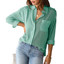 Women's Striped Blouse with Relaxed Fit