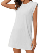 Wave-Structured Short Sleeve Dress for Women