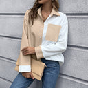 Chic Oversized Blouse with Contrast Patches