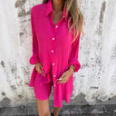 Stylish Cotton Shorts Set with Oversized Shirt for Women