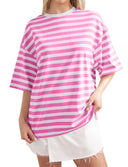 Wide Striped Oversized Women's Tee