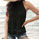 Women's Crochet Blouse with Lace Detailing and Stylish Cut