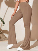 Textured High Waist Bootcut Leggings for Women