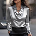 Chic Asymmetrical Collar Blouse for Women