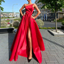 Chic Asymmetrical Evening Dress with High Slit