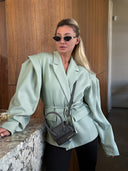 Chic Oversized Blazer Jacket with Belt for Women