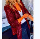 Sequin-Trimmed Women's Blazer for Chic Style