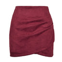 Chic High-Waist Wrap Skirt in Velvety Microfiber
