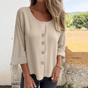 Chic Women's Blouse with Button Accents