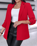 Chic Women's Blazer with Stylish Sleeves and Pockets