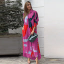 Trendy Women's Long Sleeve Graphic Shirt Dress with Pockets