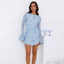 Floral Lace Minidress with Wide Sleeves