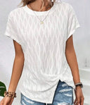 Textured Wave Pattern Women's Cotton Tee