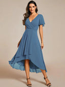 Chic Asymmetric Hem Women's Wrap Dress
