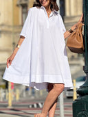 Chic Women's A-Line Shirt Dress