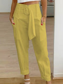 Chic Women's Chino Trousers with Stylish Belt and Pockets