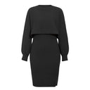 Chic Knitted Midi Dress with Cropped Sweater Top