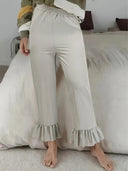 Fluffy Ruffled Hem Culottes for Women