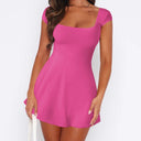 Chic Women's Summer Dress with Flared Skirt and Square Neckline