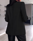 Chic Women's Blazer with Stylish Sleeves and Pockets