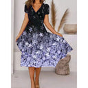 Floral V-Neck A-Line Dress for Women