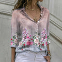 Floral Print Women's Blouse with Flattering Design
