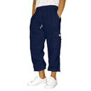 Women's Cargo Pants with Elastic Waist and Utility Pockets