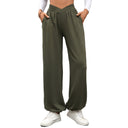 Women's Palazzo Pants with Elastic Waist and Side Pockets