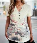 Stylish Gradient Short Sleeve Women's Shirt