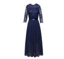 Lace Detail Women's Maxi Dress with Sheer Skirt