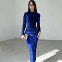 Chic Long Sleeve Dress with Ruffled Design and Figure-Flattering Fit