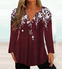 Floral V-Neck Women's Blouse in Stylish Design